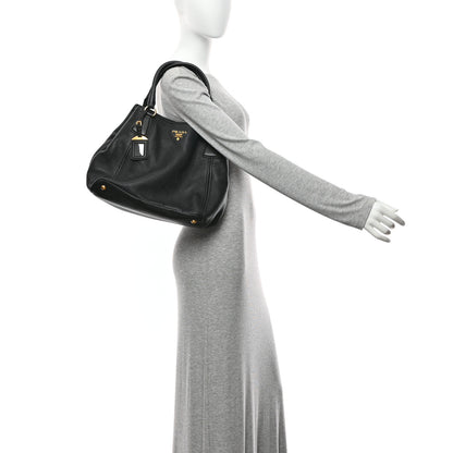 Prada Vitello Daino Tote Black 2 of 11