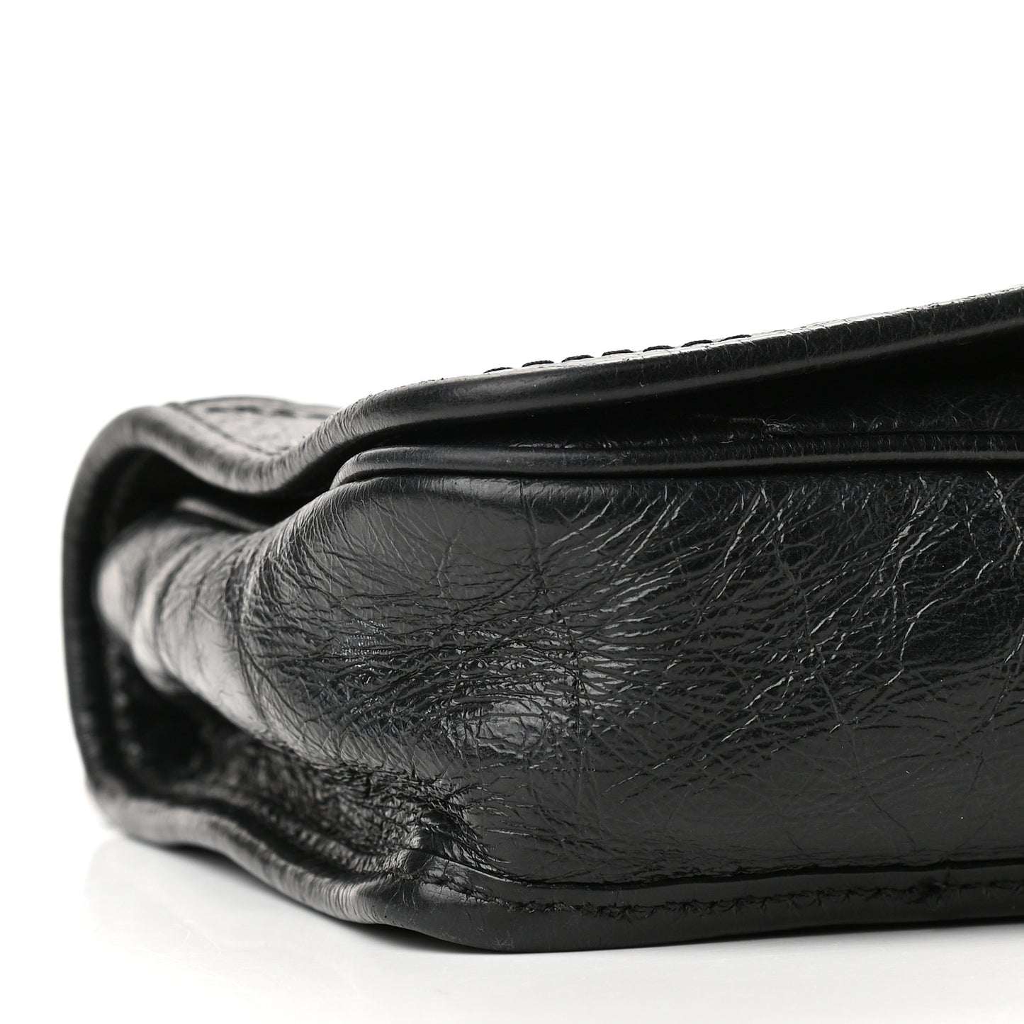 Crinkled Calfskin Matelasse Monogram Niki Chain Wallet Black