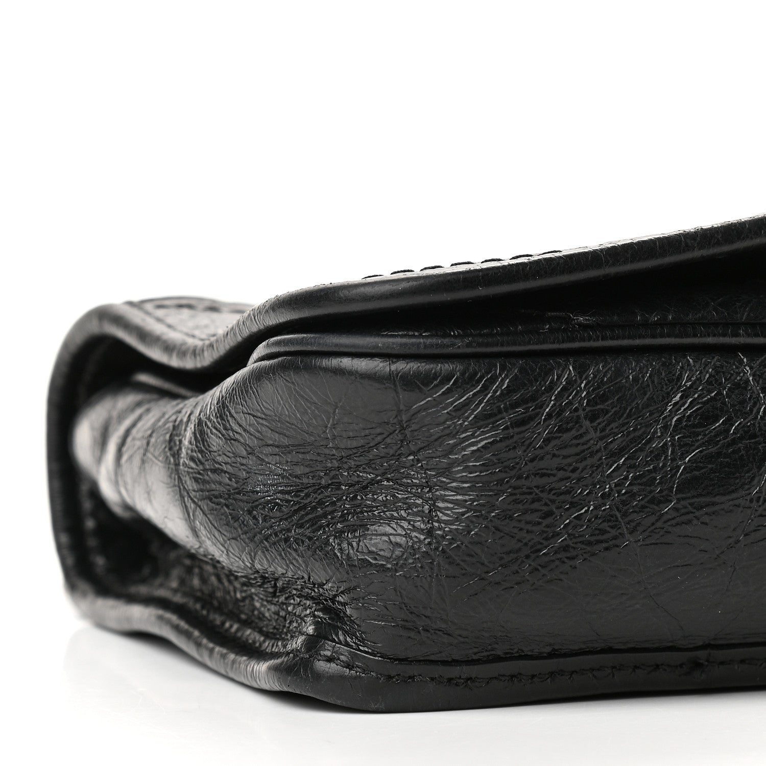Saint Laurent Crinkled Calfskin Matelasse Monogram Niki Chain Wallet Black 8 of 13