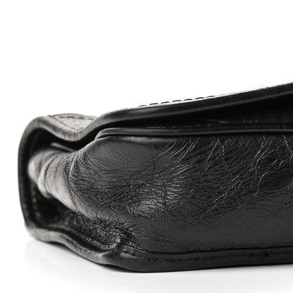 Saint Laurent Crinkled Calfskin Matelasse Monogram Niki Chain Wallet Black 8 of 13
