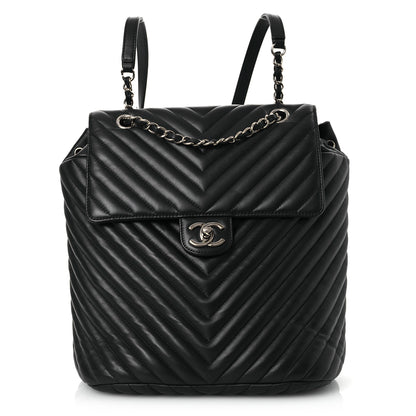 Chanel Calfskin Chevron Quilted Large Urban Spirit Backpack Black 1 of 11