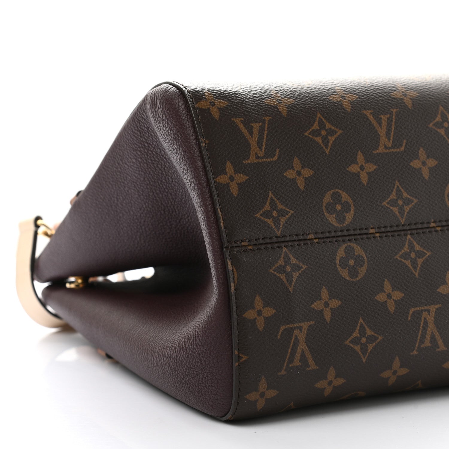 Louis Vuitton Calfskin Monogram Fold Tote MM Black Wine Cream 8 of 10