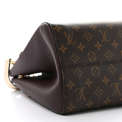 Louis Vuitton Calfskin Monogram Fold Tote MM Black Wine Cream 8 of 10