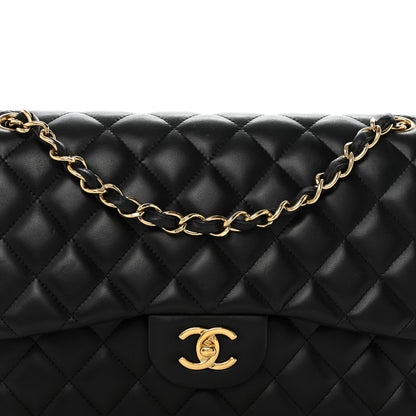 Chanel Lambskin Quilted Jumbo Double Flap Black 8 of 10