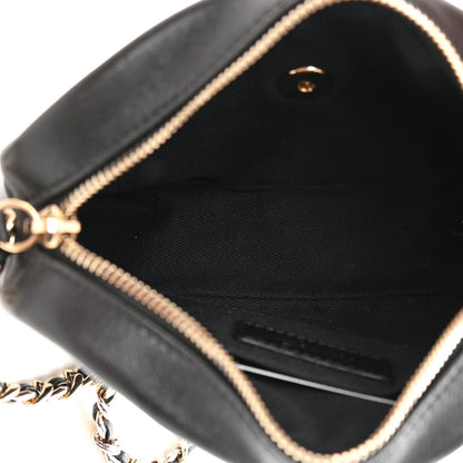 Chanel Goatskin Quilted Small Casual Trip Camera Case Black 5 of 10