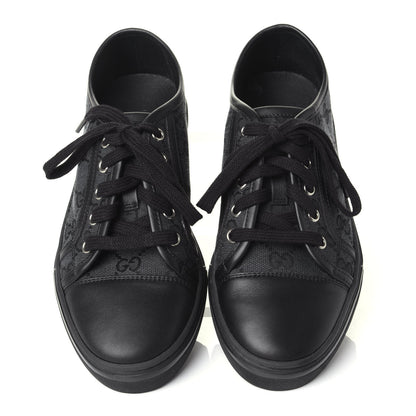 Gucci GG Monogram Calfskin Womens Low Top Sneakers 36.5 Piombo Black 5 of 10