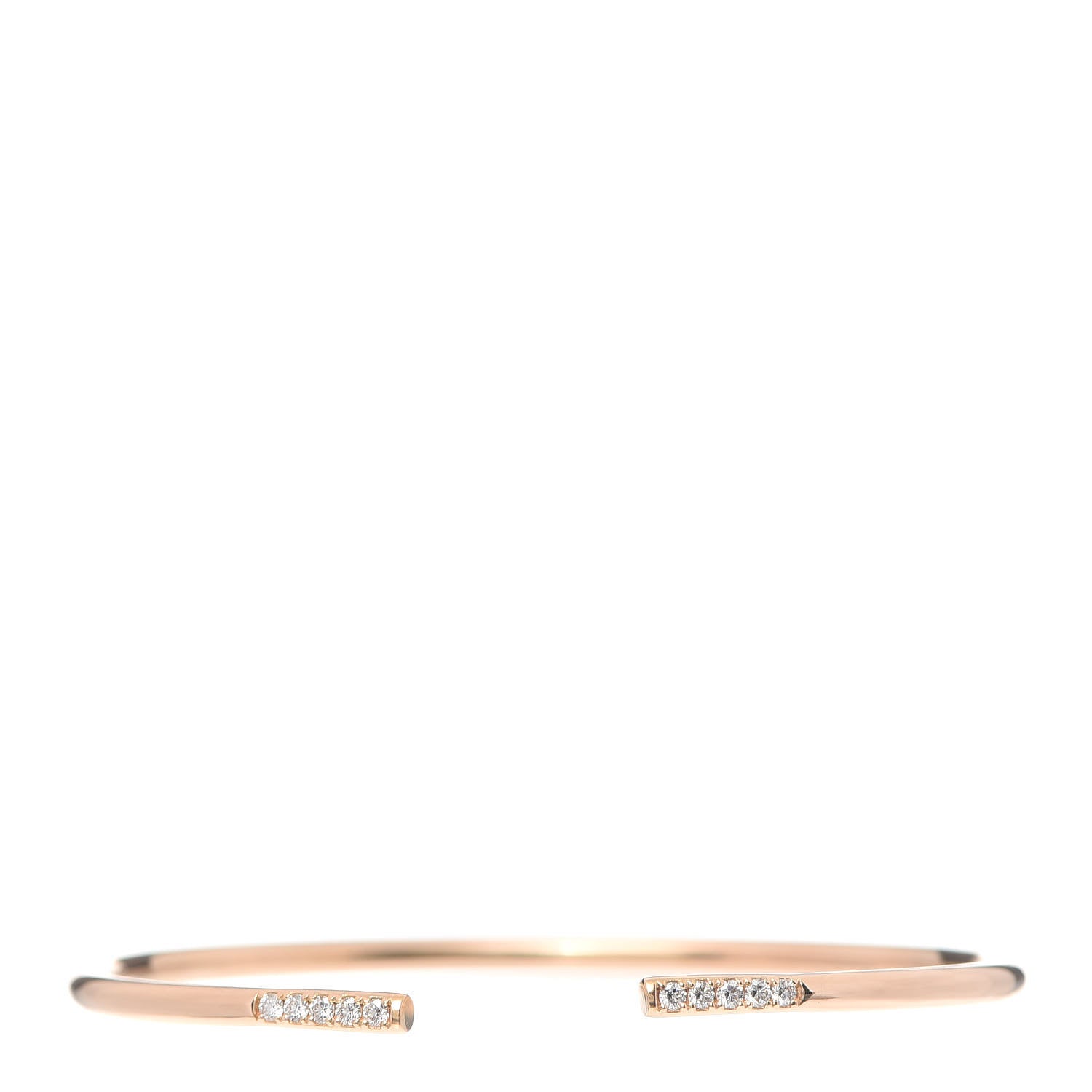 Tiffany 18K Rose Gold Diamond Metro Wire Bracelet 1 of 5