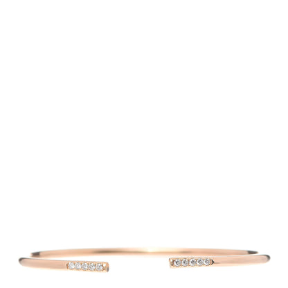 Tiffany 18K Rose Gold Diamond Metro Wire Bracelet 1 of 5