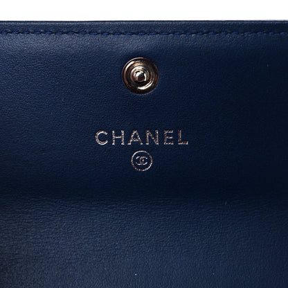 Chanel Calfskin Quilted Boy Flap Card Holder Navy 8 of 9