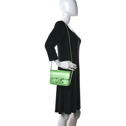 Celine Shiny Calfskin Teen Cuir Triomphe Bright Green 2 of 14