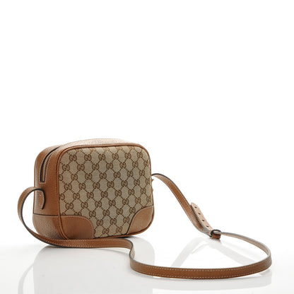 Gucci Monogram Textured Calfskin Mini Bree Messenger Bag Beige Ebony Nocciola 3 of 7