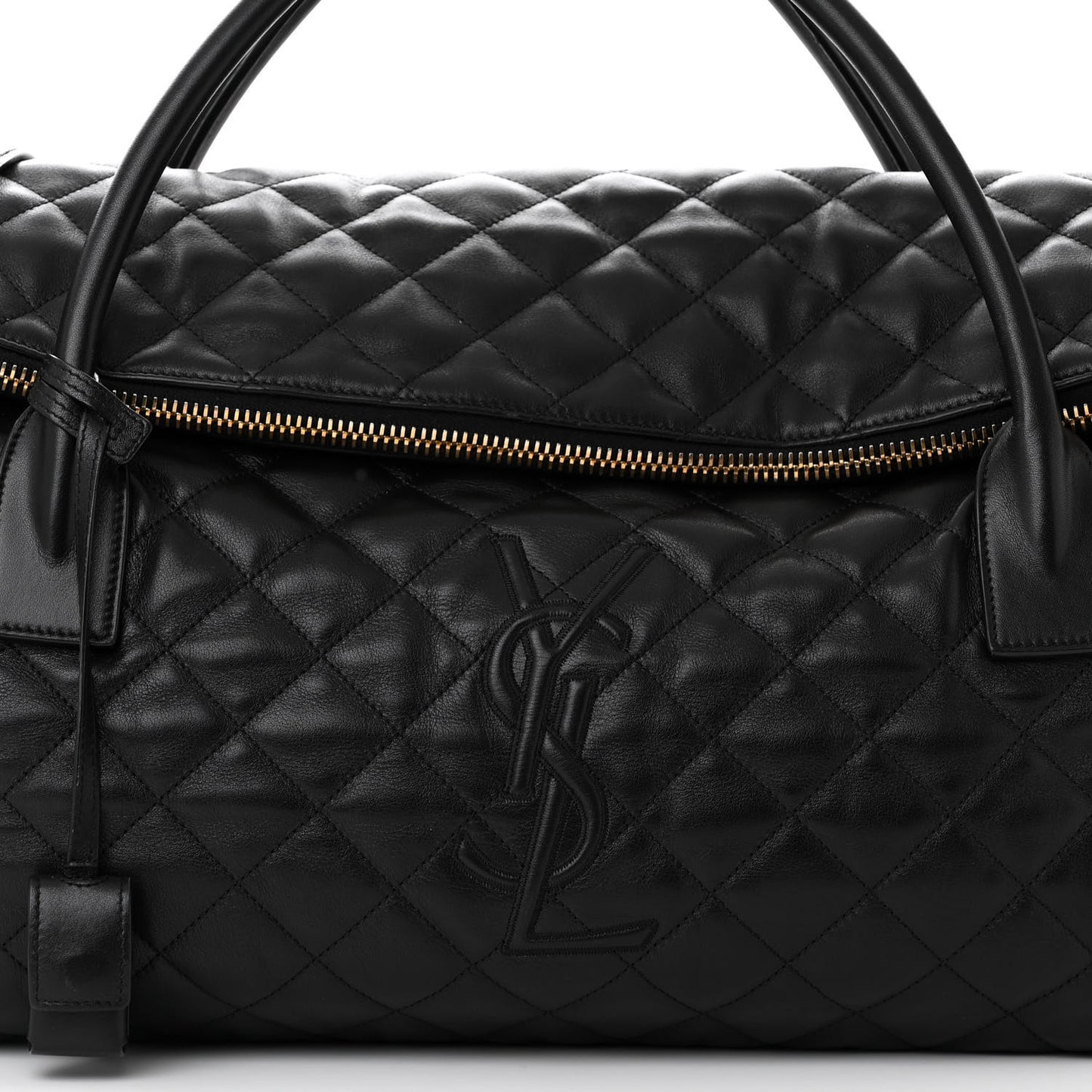 Calfskin Quilted ES Giant Travel Bag Black