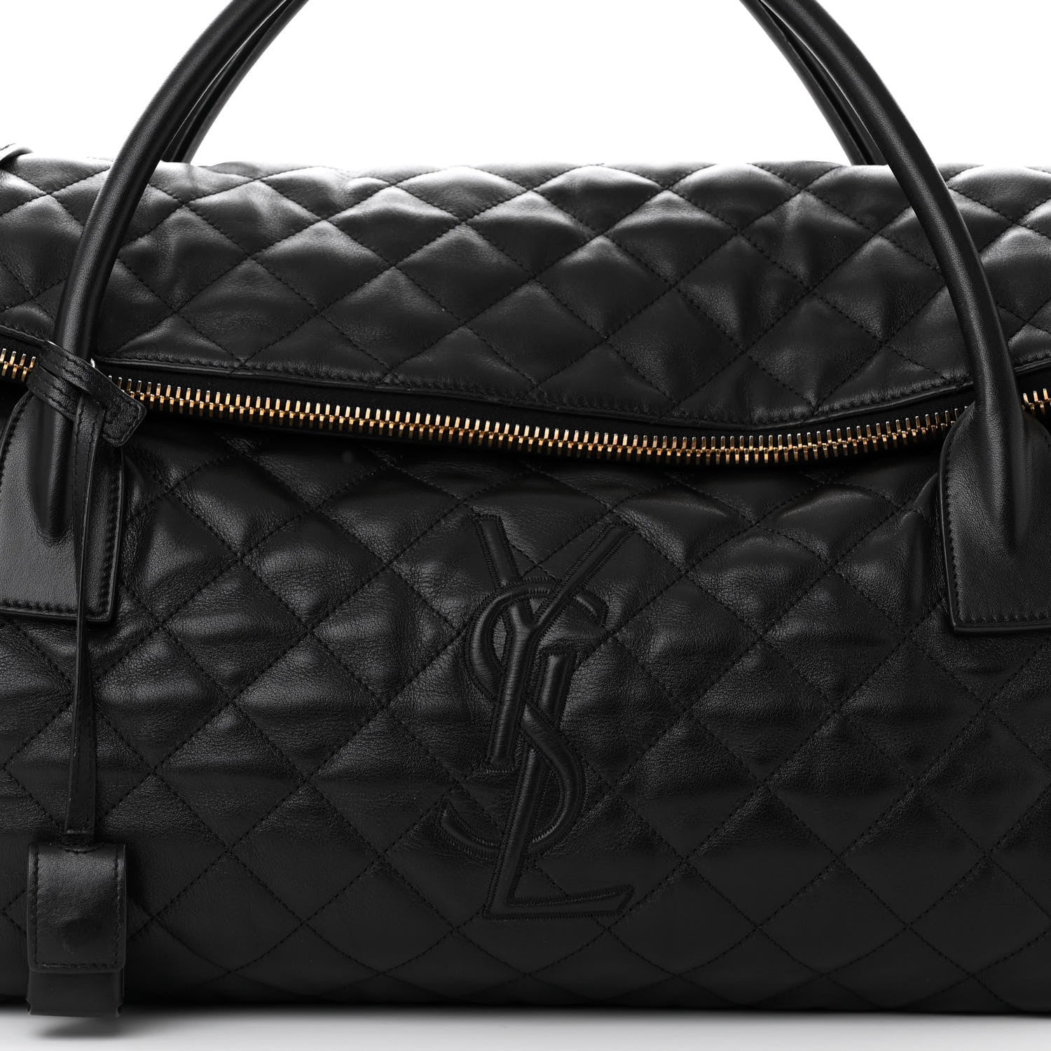 Saint Laurent Calfskin Quilted ES Giant Travel Bag Black 7 of 10