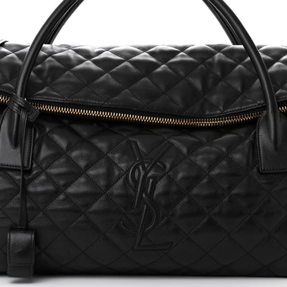 Saint Laurent Calfskin Quilted ES Giant Travel Bag Black 7 of 10