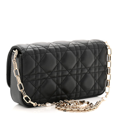 Christian Dior Lambskin Cannage Dior Talk Phone Pouch Black 3 of 11