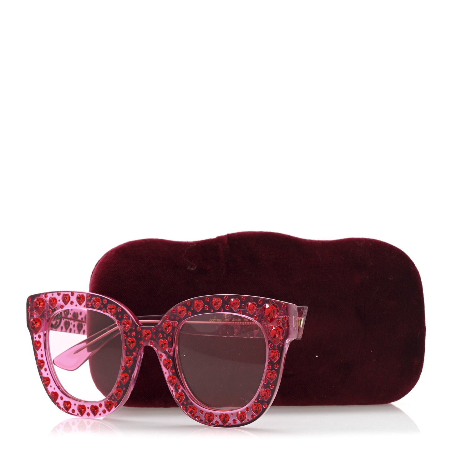 Acetate Crystal Heart GG0116S Sunglasses Fuchsia