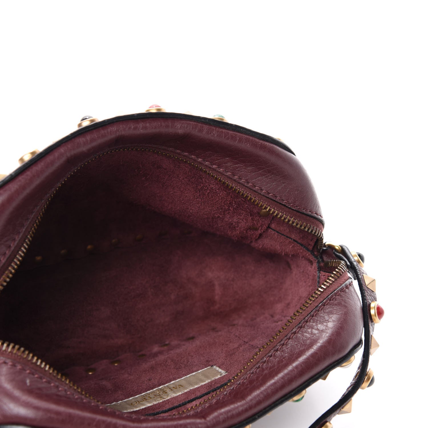 Valentino Garavani Pebbled Calfskin Rockstud Rolling Camera Bag Rubin 5 of 9