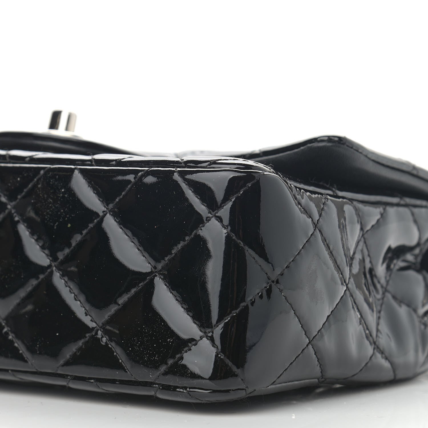 Chanel Patent Calfskin Quilted Mini Rectangular Flap Black 10 of 11