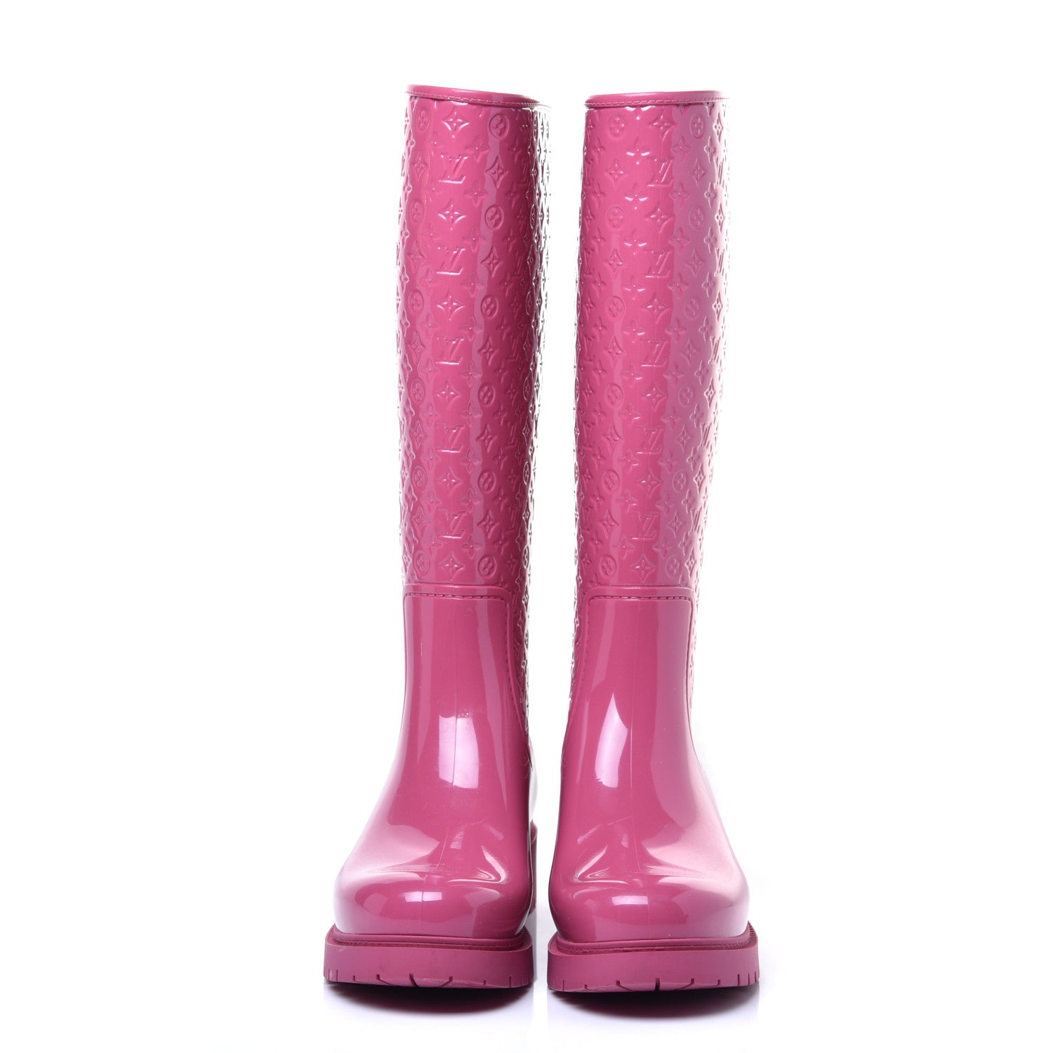 Louis Vuitton Rubber Embossed Monogram Splash Rain Boots 38 Pink 2 of 8