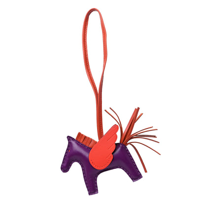 Hermes Milo Lambskin Grigri Rodeo Pegase Horse Bag Charm PM Violet Cornaline Capucine 1 of 6
