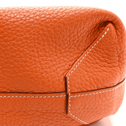 Hermes Taurillon Clemence Double Sens 45 Reversible Tote Orange Gold 11 of 21