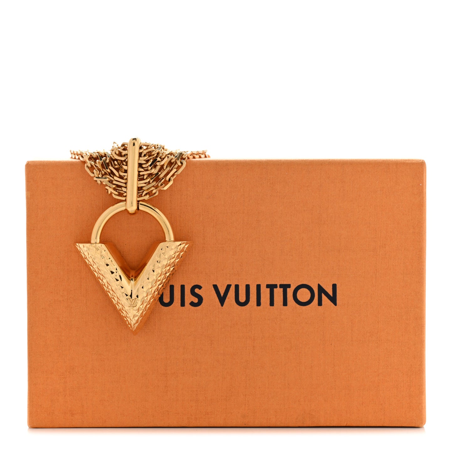 Essential V Guilloche Choker Gold