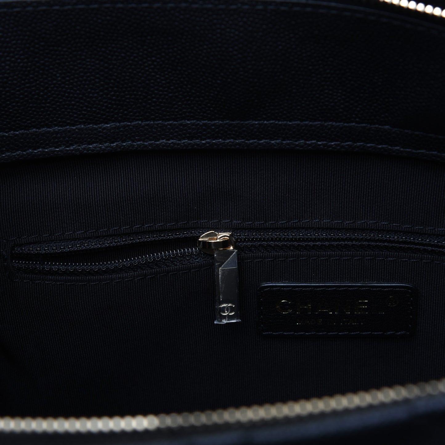 Caviar Quilted Rolled Up Tote Black