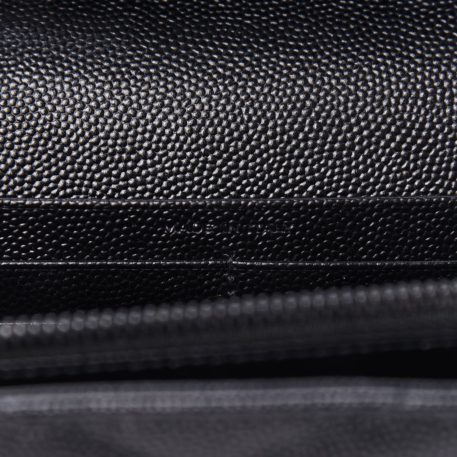 Saint Laurent Grain De Poudre Matelasse Chevron Monogram Chain Wallet Black 7 of 10