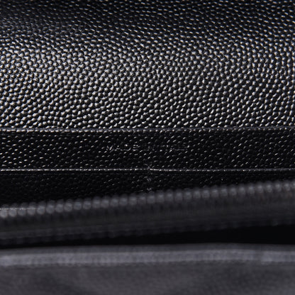 Saint Laurent Grain De Poudre Matelasse Chevron Monogram Chain Wallet Black 7 of 10