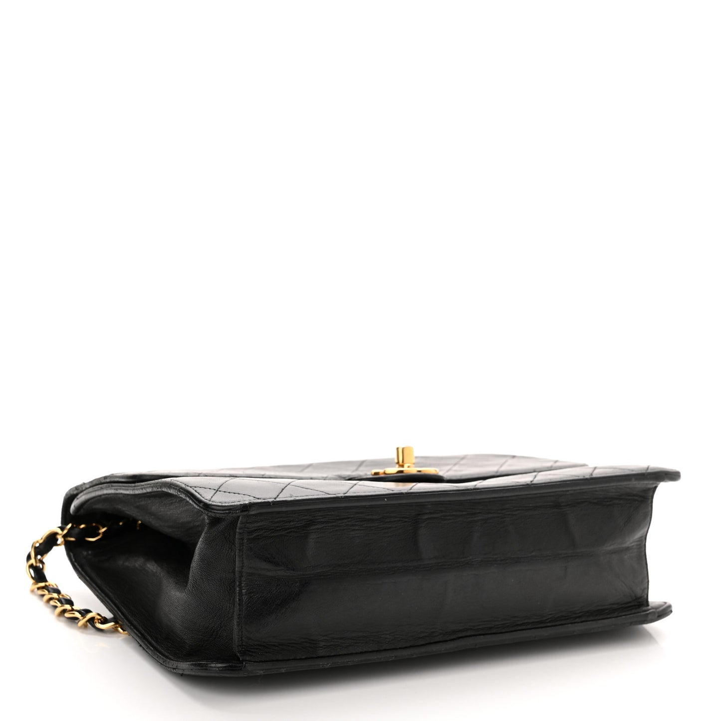 Lambskin Quilted Medium Single Flap Black