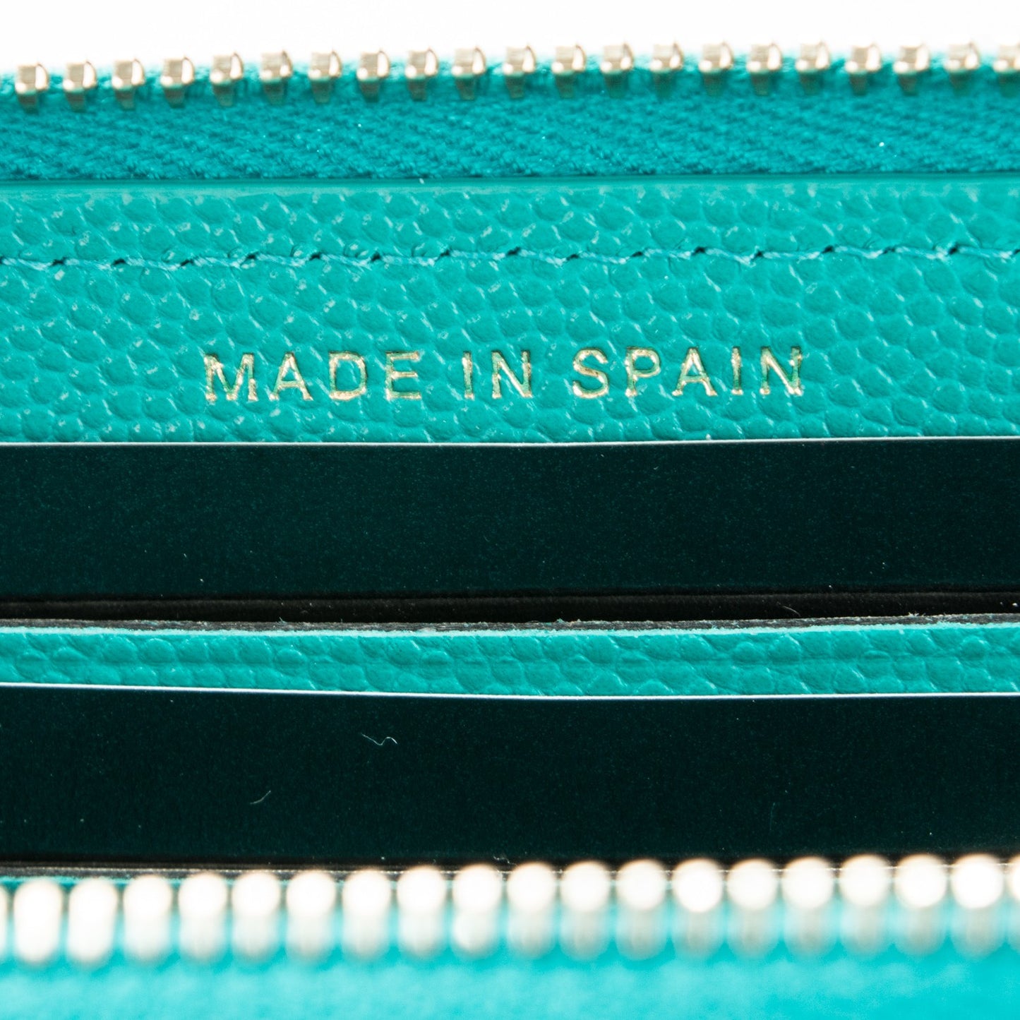 Caviar Quilted Small Zip Around Wallet Turquoise