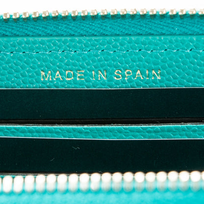 Chanel Caviar Quilted Small Zip Around Wallet Turquoise 7 of 8