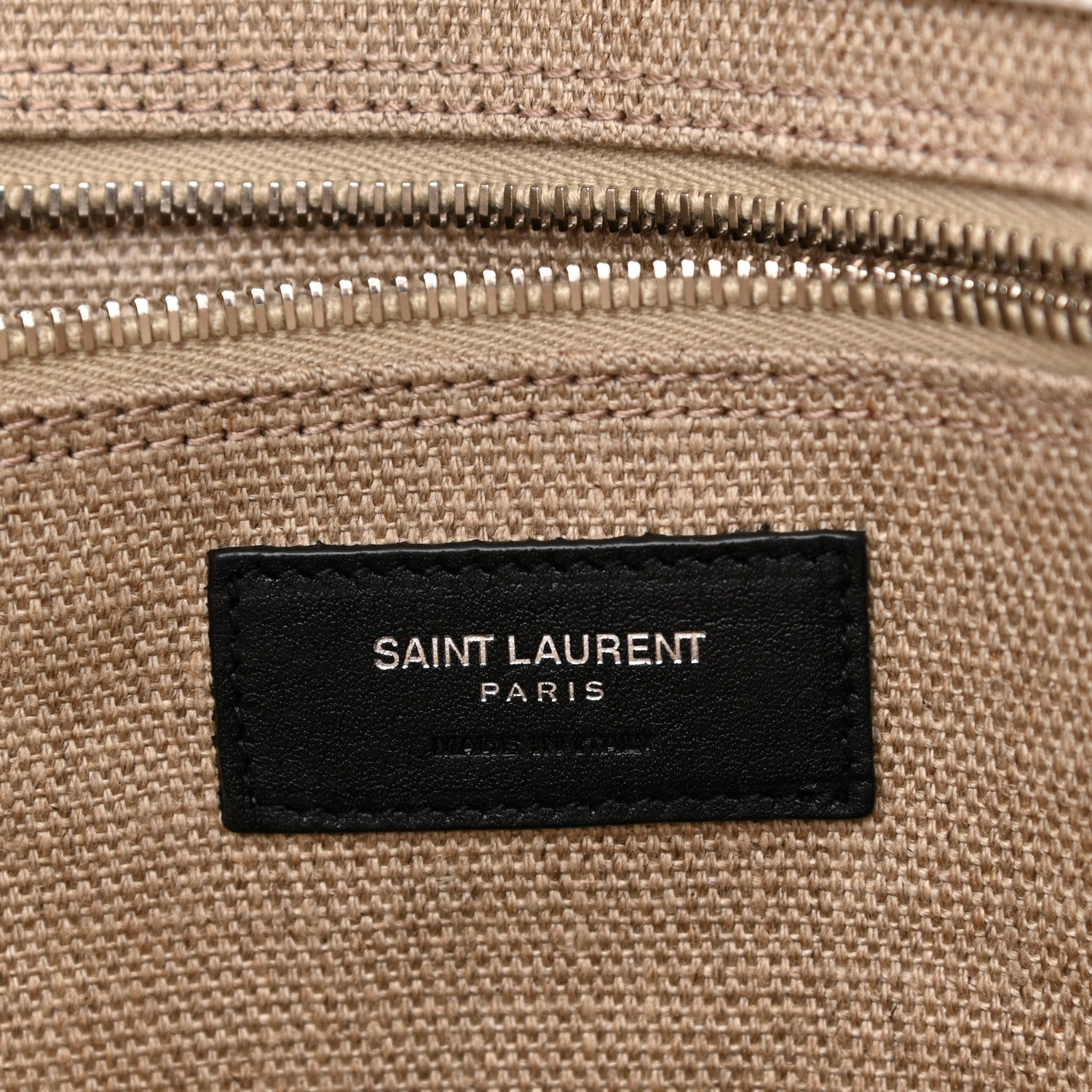 Saint Laurent Linen Calfskin Rive Gauche North South Tote Optic White 6 of 11