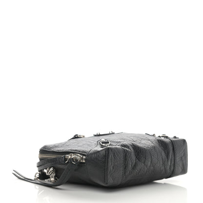 Balenciaga Agneau Classic Silver Hardware Pouch With A Chain Crossbody Black 4 of 11