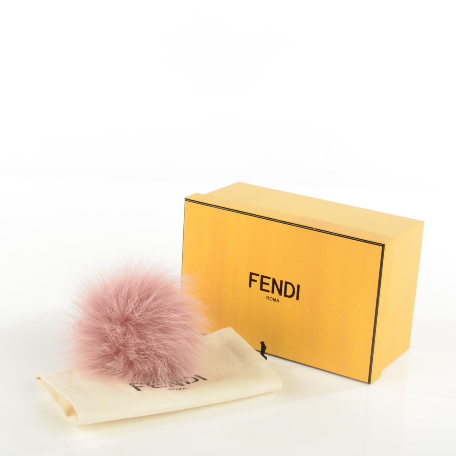 Fendi Fox Fur Pom Pom Bag Charm Pink 6 of 6