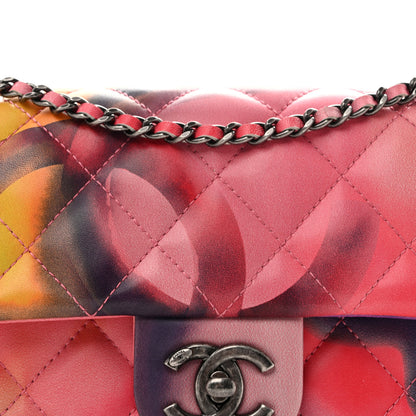 Chanel Printed Lambskin Quilted Small Flower Power Flap Ecru Orange Red Purple 8 of 11