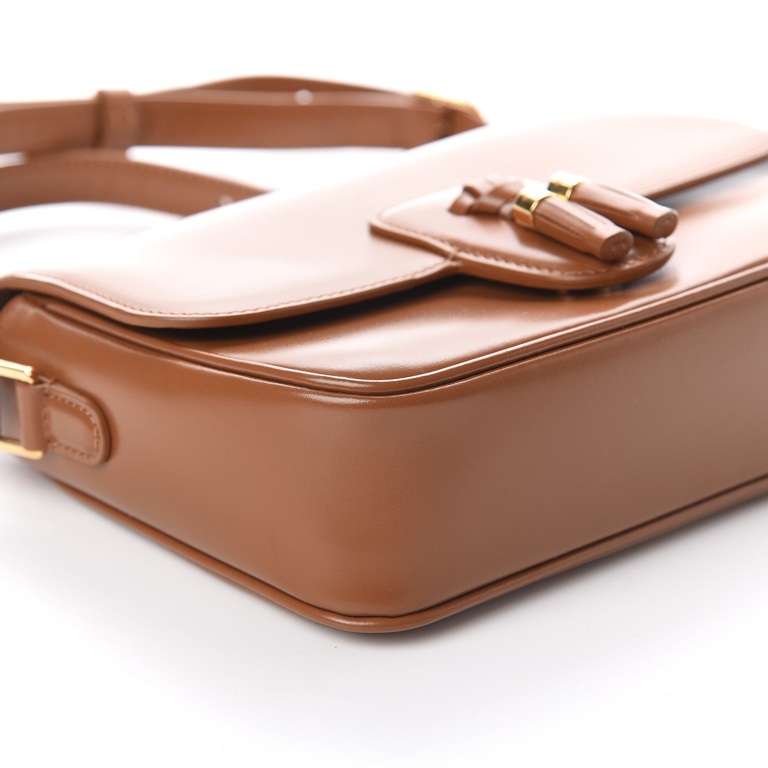 Celine Shiny Calfskin Medium Tassel Bag Caramel 6 of 7