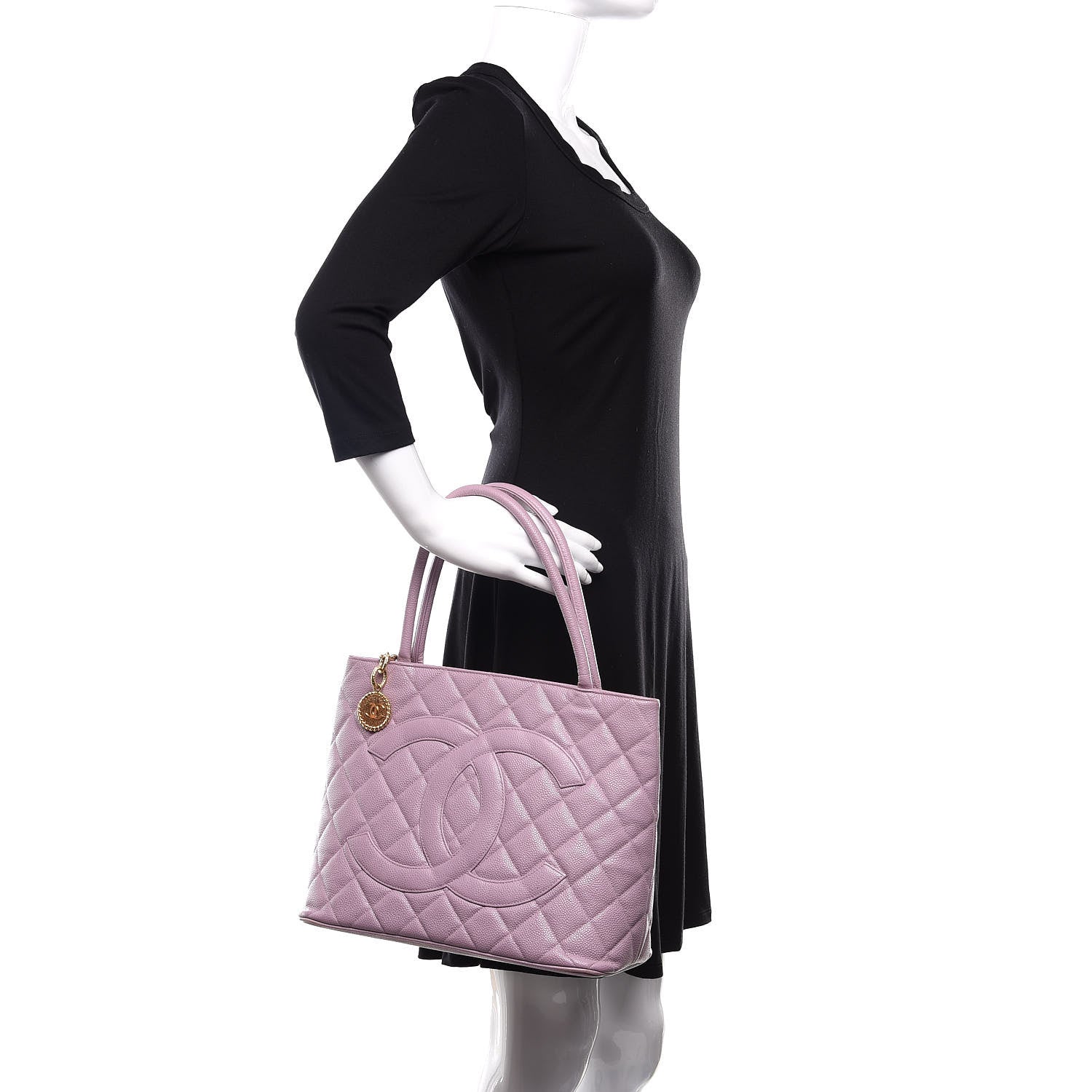 Chanel Caviar Quilted Medallion Tote Purple 2 of 12