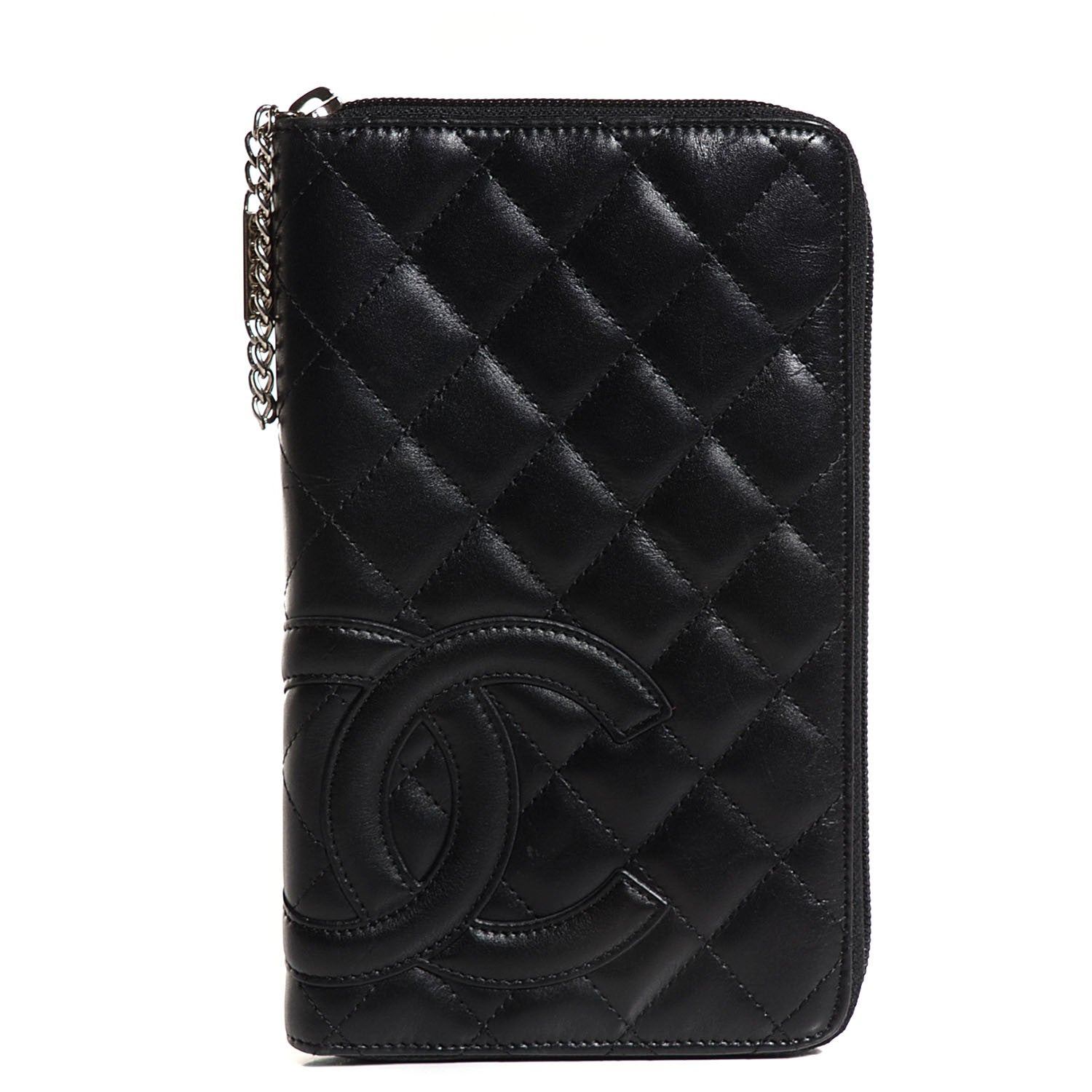 Chanel Calfskin Cambon Zip Around Organizer Wallet Black 1 of 8