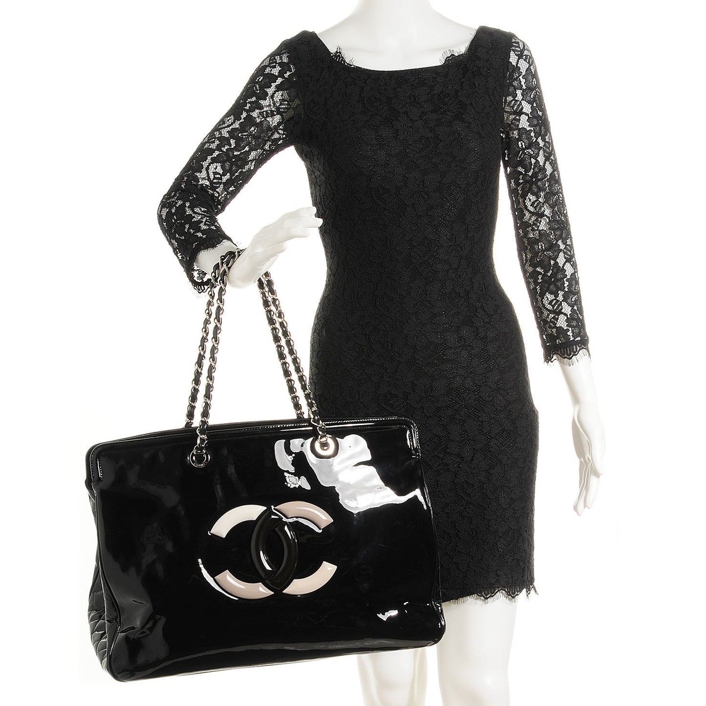 Vinyl XL Lipstick Tote Black