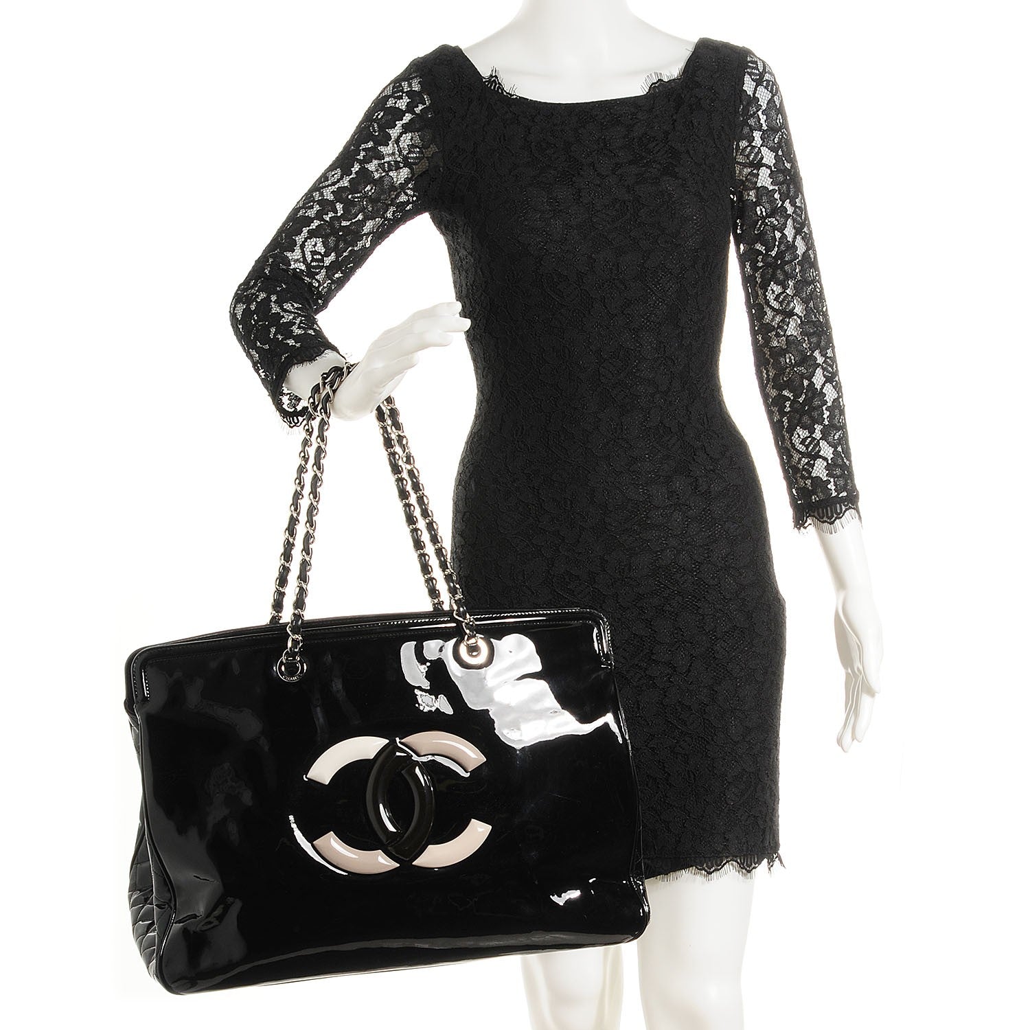 Chanel Vinyl XL Lipstick Tote Black 2 of 7