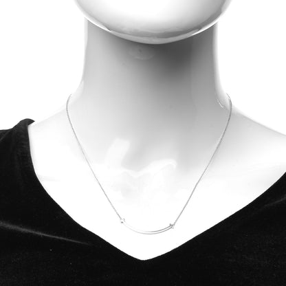 Tiffany Sterling Silver Small T Smile Pendant Necklace 2 of 6