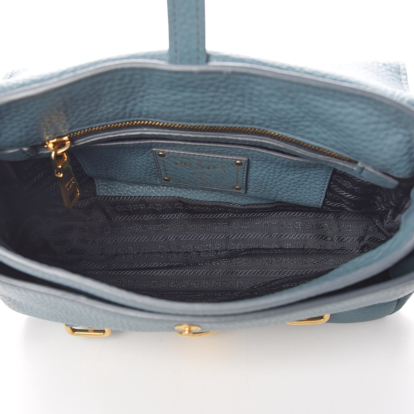 Vitello Daino Push Lock Messenger Bag Marine