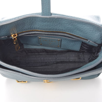 Prada Vitello Daino Push Lock Messenger Bag Marine 5 of 10