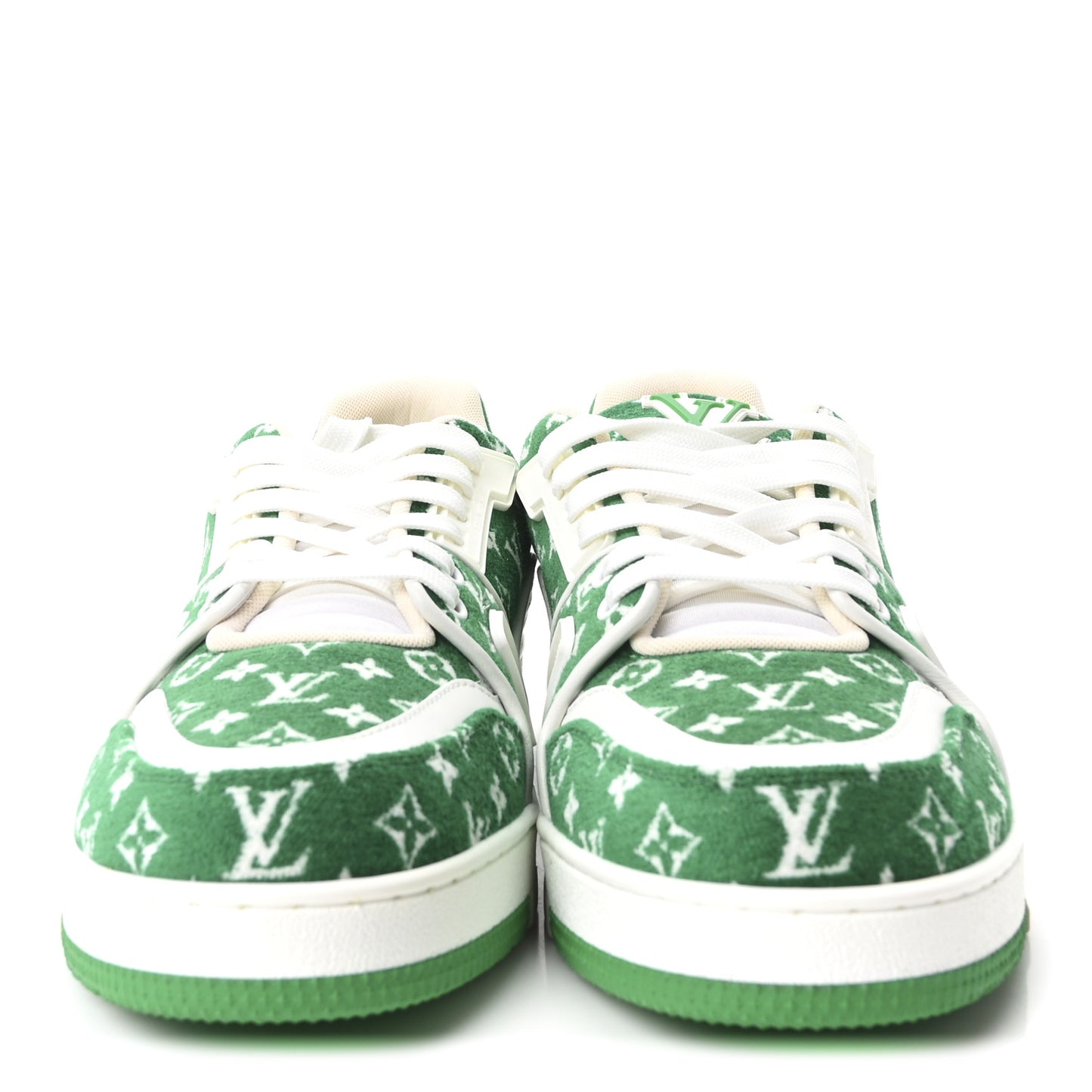 Jacquard Velvet Monogram Mens LV Trainer Sneakers 9 Vert