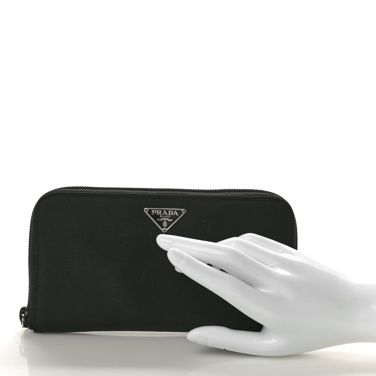Tessuto Nylon Zip Around Wallet Black