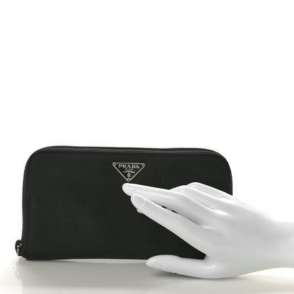 Prada Tessuto Nylon Zip Around Wallet Black 2 of 7