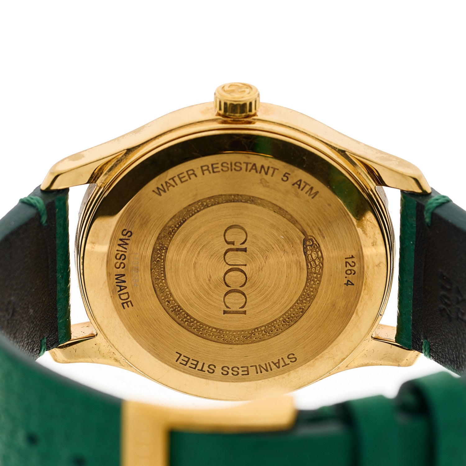 Gucci Stainless Steel Calfskin 38mm G-Timeless Bee Quartz Watch Green 4 of 4