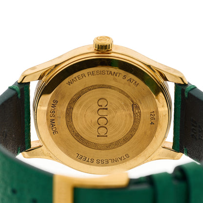 Gucci Stainless Steel Calfskin 38mm G-Timeless Bee Quartz Watch Green 4 of 4