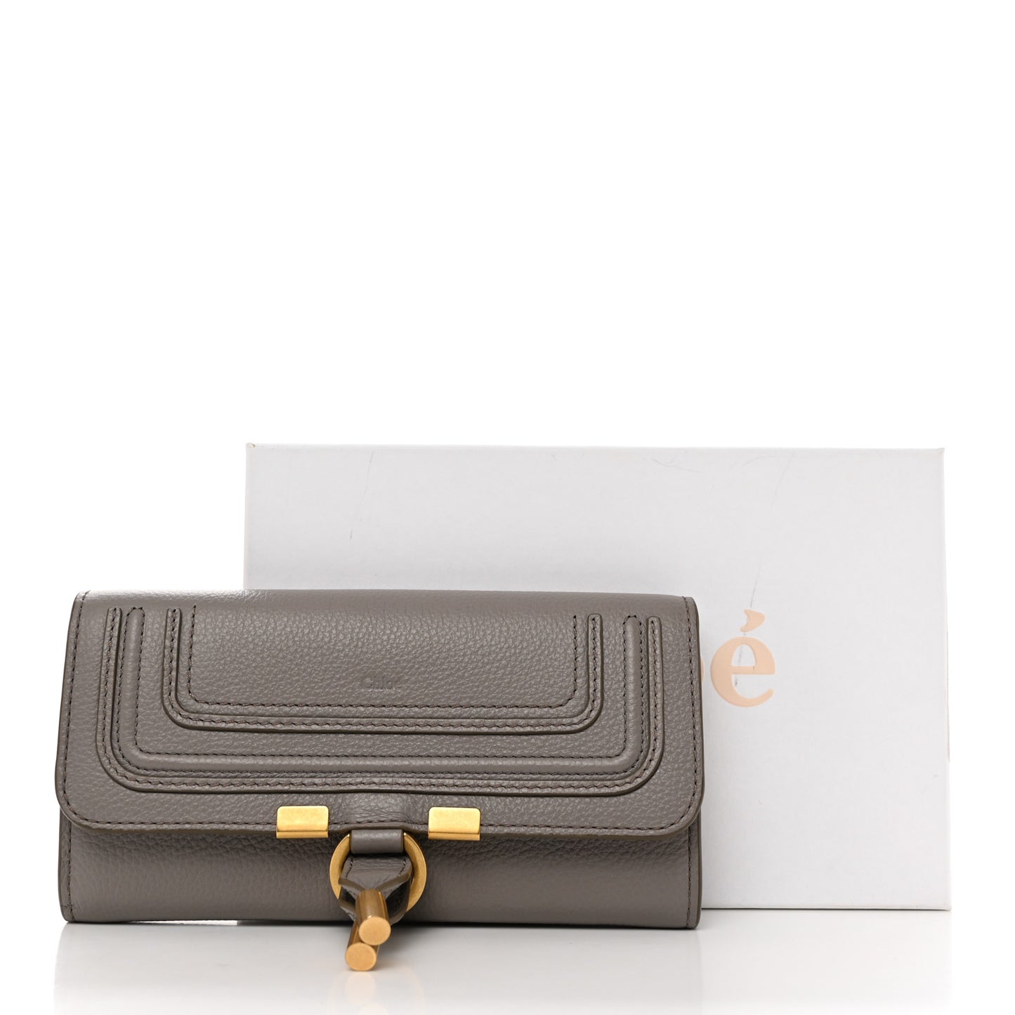 Calfskin Marcie Continental Flap Wallet Cashmere Grey